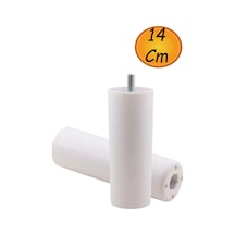 Mobilya Kanepe Koltuk Baza Yükseltme Yükseltici M8 Civatalı Incediş Destek Ayağı Ayakları Beyaz 14cm Diğer