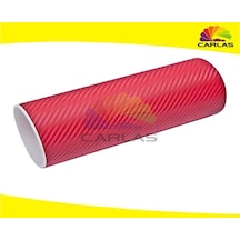 Oto Karbon Kaplama Folyo Hava Kanallı Kırmızı 152Cm X 1M