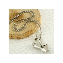 Okey - 395 - İşaretli Metal - Kmrsfres - Kolye-gümüş Rengi