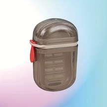 Meridiangoods 1 Adet Mini Taşınabilir Sabun Kutusu - Çift Contalı Gri Seyahat Sabun Kutusu Gri