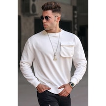 Madmext Ekru Bisiklet Yaka Sweatshirt 5320 Ekru Madmext Ekru Bisiklet Yaka Sweatshirt 5320 Ekru