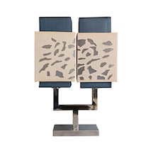 Merin Çift Başlıklı Krom Abajur Krom