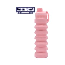 Lebihmurah Generic Yeşil Orman Spor Katlanır Şişe Sızdırmaz Silikon Katlanabilir Su Şişesi