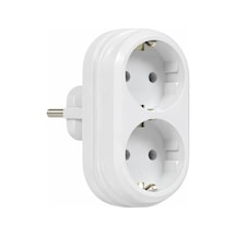 Tr 2'li Golyat Fiş, İkili Topraklı Duvar Tipi Priz Çoklayıcı Fiş, 16a 250 Volt, Max 3600 Watt Beyaz 0