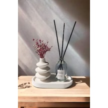Dekoratif Beton Makaron Mini Vazo Fresh Soft Oda Kokusu Set Stantlı