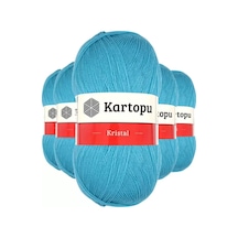 Tedar 5 Adet Kristal Çift Katlı El Örgü Lif İpi Turkuaz K515 - Kartopu Mudanis Najmaddin (No:1) 8.5Cm X 10.5 Cm