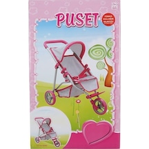 3 Tekerlekli Pembe Gri Metal Puset