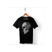 Skull Drawing Kuru Kafa Born Again Assholes Baskılı Tişört Unisex T-shirt 001