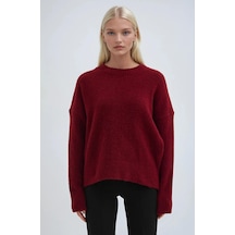 Bisiklet Yakalı Triko Kazak 1384 Bordo