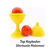Sarı Renk Sihirli Kupa Top Kaybetme Oyunu 7 Cm Çok Renkli
