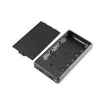 Vkemall Haweel 6 Hücre 18650 Levazımsız Pil Kutusu, 22.5w Hızlı Şarj, Ekranlı Taşınabilir Güç Kutusu, Siyah Renkli