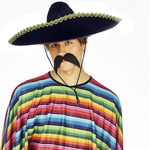 Sombrero Meksika Şapkası Mariachi Altın Şeritli Yetişkin Boy Açık Mavi