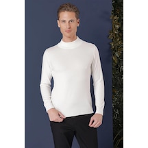 Efor Tr 863 Slim Fit Ekru Klasik Triko Ekru