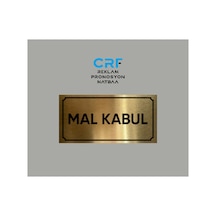 Gold Aluminyum Kapı İsimliği Mal Kabul Yazılı Arkası Yapışkanlı 10x20 Cm