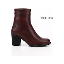 Gönderi(R) Gönderi R Kadın Bordo Antik Fermuarlı Kalın Topuklu Hakiki Deri Bot Gkzb13448457 Bordo