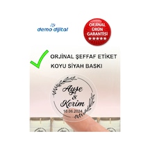 Kişiye Özel Kına-nişan-nikah-düğün Etiket-özel Kesim 70 Adet Şeffaf Sticker...3 Cm Diğer