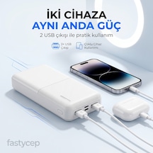 Bezos Snapmax -3009 Beyaz 10.000 Mah Powerbank 2x Usb Çıkışlı 1 Type-c Ve 1 Micro Girişli Bezos1