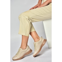 Fox Shoes Z555562003 Vizon Hakiki Deri Kadın Spor Ayakkabı