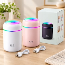 Mini Usb Hava Nemlendirici 300ml - Işıklı Taşınabilir Aroma Difüzör Çok Renkli