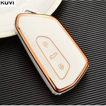 Volkswagen Id.3 Id.4 Anahtar Kılıfı Beyaz-gold