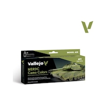 Vallejo 71202 8x18 Ml. Merdc Camo Colors, Model Air Serisi Model Boyası Seti Renkli