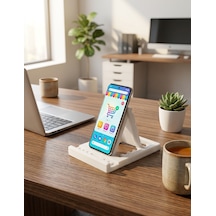 Katlanabilir Masaüstü Telefon Ve Tablet Standı-kademeli Açı Ayarlı Tutucu Beyaz