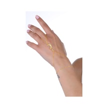 Gümüş Altın Yaldızlı Turkuaz Ve Zirkon Taşlı Ay Yıldız Şahmeran Barcode Beyaz - Rose Gold