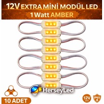 10adet 3014 Ledli Ekstra Mini Modül Led Amber 12v Amber