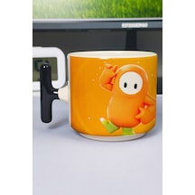 Fall Guys Baskılı Seramik Lüks Kupa 1 Adet T Şeklinde Özel Siyah Kulp Dalga Kulp V2t Çok Renkli