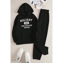 Uyguntarz Holiday Baskılı Eşofman Takımı Siyah