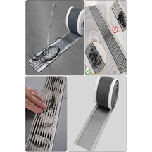 4 Metre Yapışkanlı Banyo Gider Koruyucu Saç Toplayıcı Gider Böcek Koruyucu Gider Süzgeci Gri