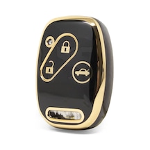 Lüx Honda Civic Fd6 Crv Accord 3 Buton Nano Anahrtar Kılıfı Siyah Gold Renk