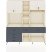 Hyperion Dolap 11 Raflı 6 Çekmeceli 4 Kapaklı 220x44x243 Aytaşı-aytaşı/antrasit Çok Renkli