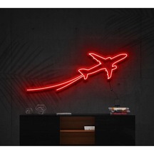 Uçak Figürlü Neon Tabela Kırmızı