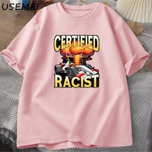 Flood Of Style Sertifikalı İrkçı T-shirt Erkekler Yaz Pamuk Kısa Kollu Tshirt Nostaljik Araba Yarış Racer Ts Pembe