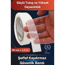 Şeffafkaydırmaz Şeffaf Kaydırmaz Güvenlik Bandı 36 Mm X 2,5 Metre Merdiven Zemin Küvet Banyo Fayans