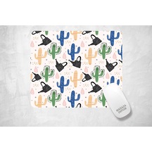 Renkli Kaktüsler - Dikdörtgen Baskılı Mouse Pad