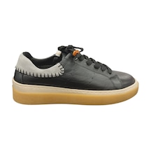 Taşçı Ayakkabı Kadın Ortopedik Hakiki Deri Bağcıklı Günlük Sneaker Ayakkabı Palmiye 1423z Siyah