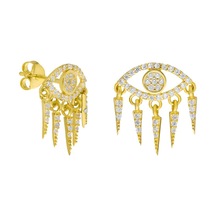 Zirkon Göz Küpe 717079 Gold Gümüş