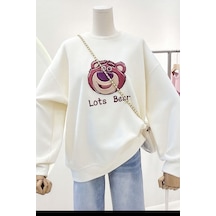 Benroma 3 İplik Penye Lost Bear Baskılı Unisex Sweatshırt Çok Renkli