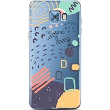Samsung Uyumlu C5 Pro Renkli Pattern Tasarımlı Süper Şeffaf Telefon Kılıfı Çok Renkli