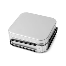 Kosona 1600ml Alüminyum Çift Kollü Yemek Kutusu - Dayanıklı, Hafif, Ev Ve Doğa İçin Uygun Gümüş