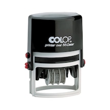 Colop Prınter Oval 55 Tarih Kaşe Siyah Kasa Mavi Keçe - 33 x 55 MM