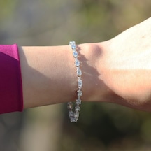 Sıra Taşlı Su Yolu Sky Diamond Gümüş Bileklik Gümüş