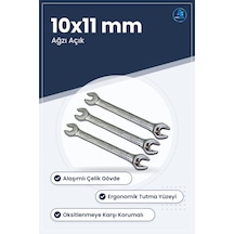 Ağzı Açık Anahtar 10x11 Mm Alaşımlı Çelik Somun Civata Sıkma Gevş