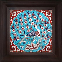 Armada Çini 20X20 Cm Ed 301 Turkuaz Tavus Kuşu Kütahya Çini Pano