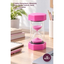 10 Adet Renkli Kum Saati 5 Dakika Zamanlayıcı, Masaüstü Dekor, Renkli Tasarım, Sand Timer, Hourglass Diğer