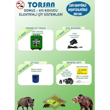 Torsan 220v Adaptörlü Eko 500 Elektrikli Çit Sistemi Domuz - Ayı Kovucu 500mt
