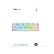 North Odin Pro Wl68 Lightcore Kablosuz Bluetooth Rgb Red Switch Türkçe Beyaz Mekanik Gaming Klavye