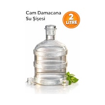 Cam Damacana Sürahi 2 Litre Detoks & Limonata Şişesi, Dekoratif Cam İçecek Dispenseri